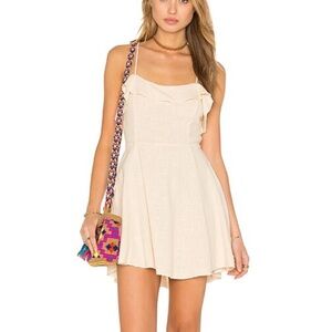 FREE PEOPLE Beige Tie Back More Than a Mini Dress